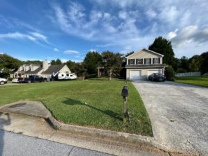Freshly mowed lawn in Marietta Georgia