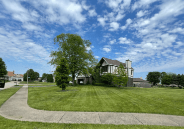 Freshly mowed lawn in Waukegan Illinois