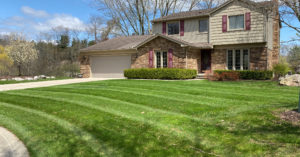 Freshly mowed lawn in Akron Ohio